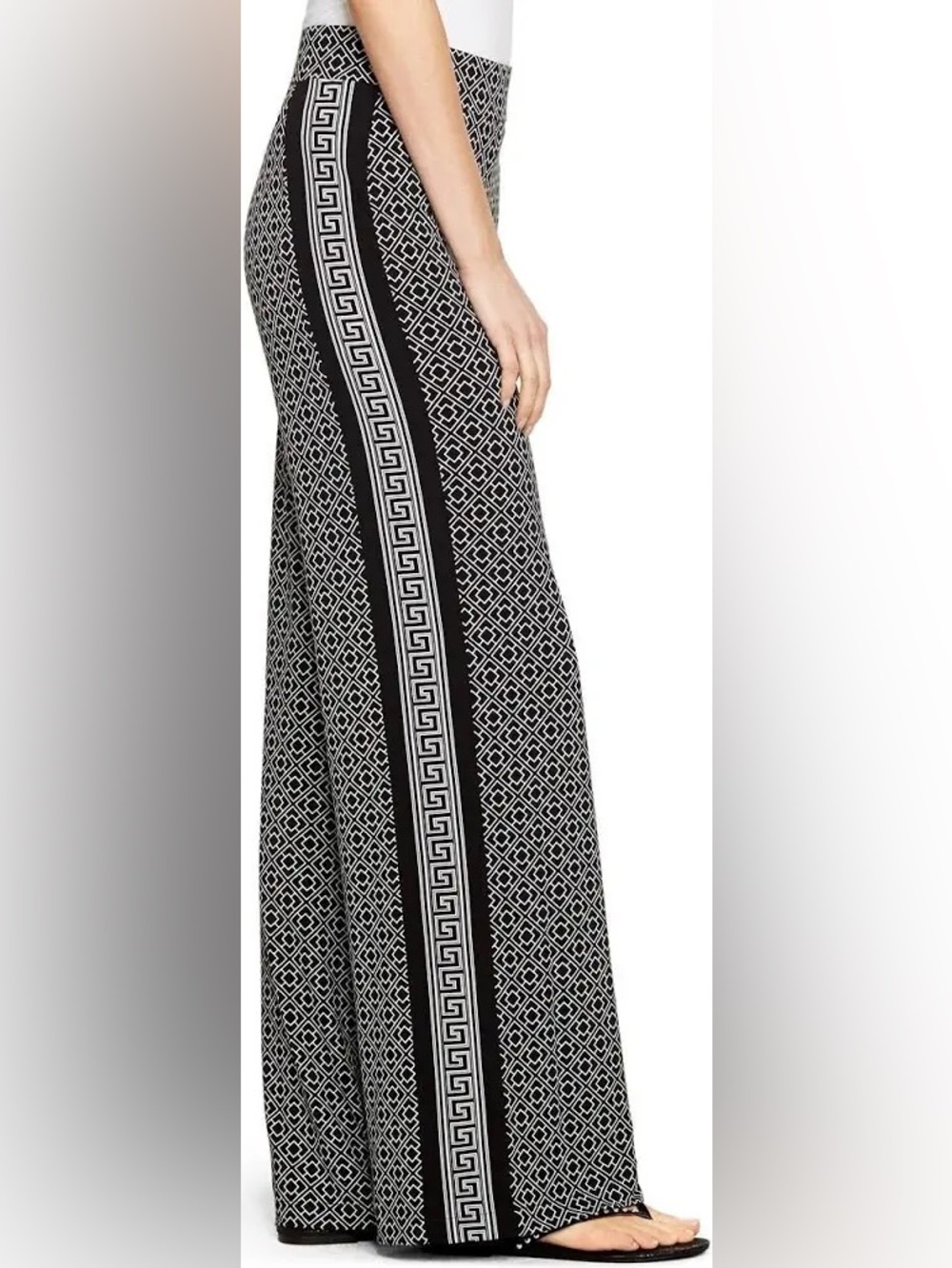 White House Black Market Jersey Stretch Knit Palazzo Wide leg pants XS tall NWOT